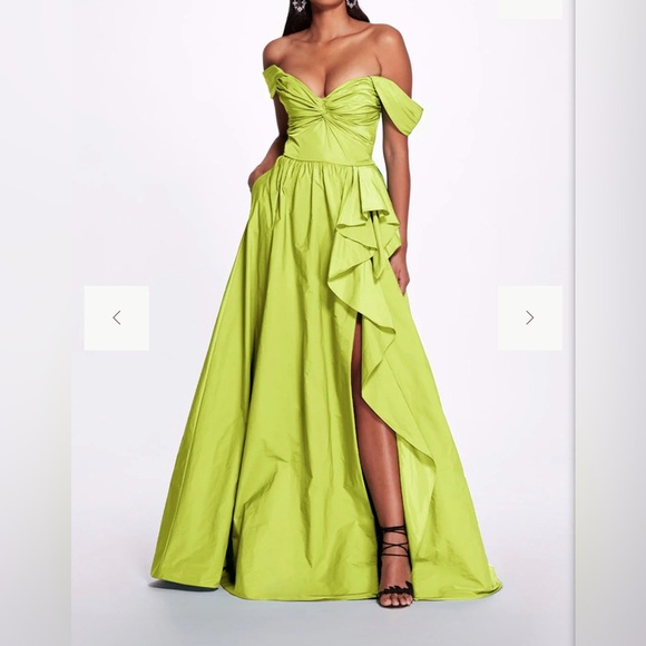 Marchesa Twist Taffeta Gown, Size 2, “Spring Green” - Main Image